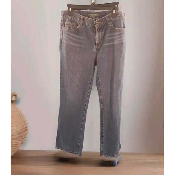 Ralph Lauren Jeans Sz 10 Straight Leg Denim Jeans Mid Rise Green Label - Picture 1 of 12